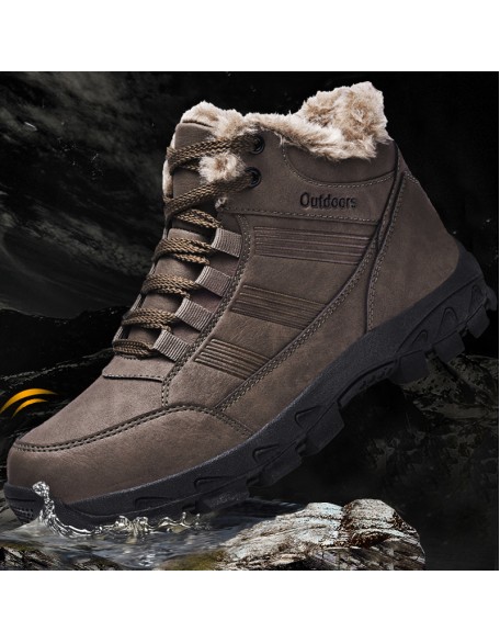 Winter Men Boots Waterproof Warm Fur Snow Boots Men Outdoor