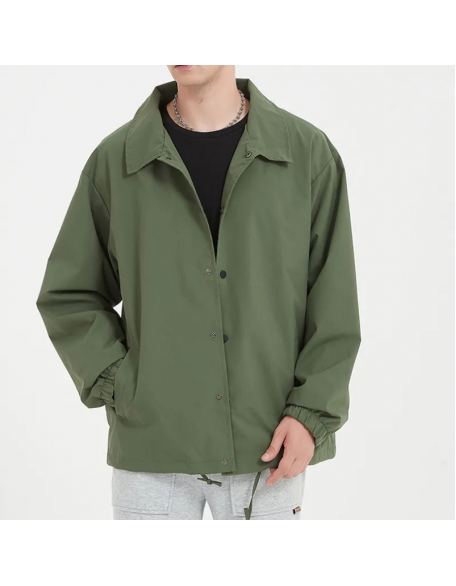 High Quality Coach Jacket for Men With Custom Logo Polyester Spring Windbreaker Softshell Lapel Collar Jackets